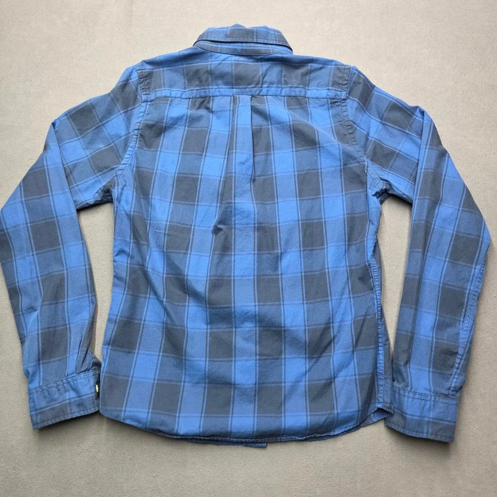 Abercrombie & Fitch Mens Muscle Fit Plaid Button Down Shirt Blue M 125161110